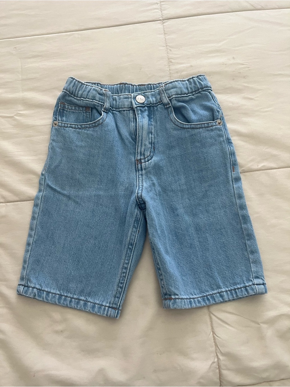 Kids Elastic-Waist Light Blue Denim Shorts